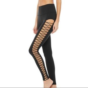 NEW Alo Yoga Highline Lace Up Legging, Black, XS